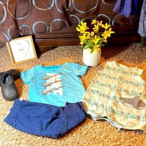 4 Pieces for Baby Boys BUNDLE 18M incl  Authentic Nike Top and cat & Jack CROCS